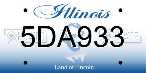 5DA933 Illinois License Plate
