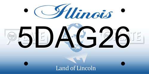 5DAG26 Illinois License Plate