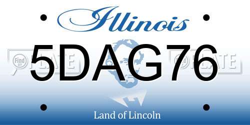5DAG76 Illinois License Plate