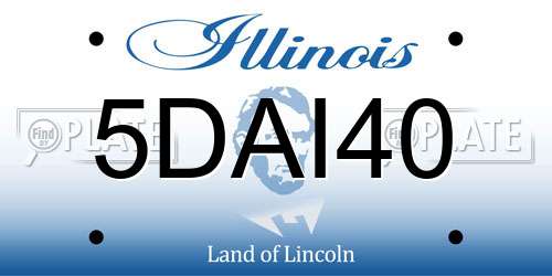 5DAI40 Illinois License Plate