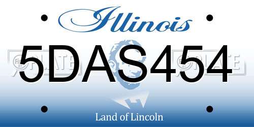 5DAS454 Illinois License Plate