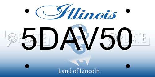 5DAV50 Illinois License Plate