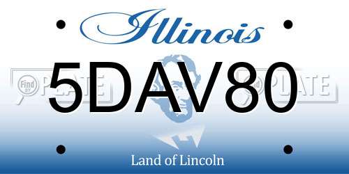 5DAV80 Illinois License Plate