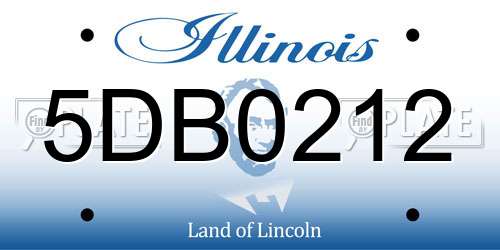 5DB0212 Illinois License Plate