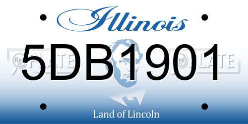 5DB1901 Illinois License Plate