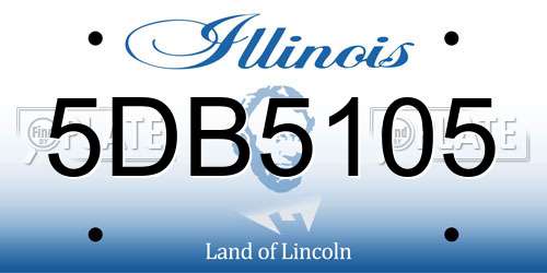 5DB5105 Illinois License Plate