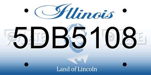 5DB5108 Illinois License Plate