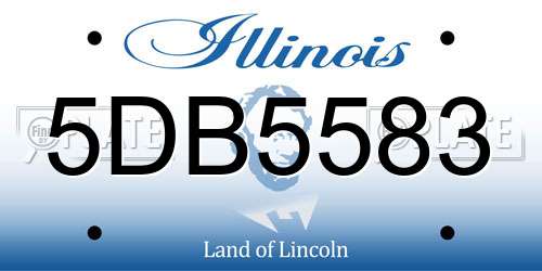 5DB5583 Illinois License Plate