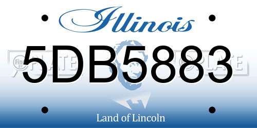 5DB5883 Illinois License Plate
