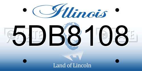 5DB8108 Illinois License Plate