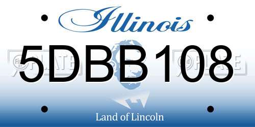 5DBB108 Illinois License Plate