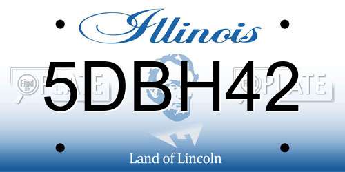 5DBH42 Illinois License Plate
