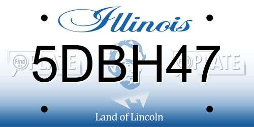 5DBH47 Illinois License Plate