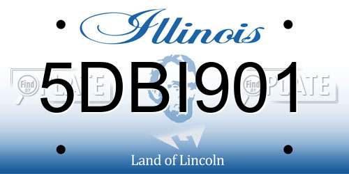 5DBI901 Illinois License Plate