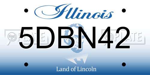 5DBN42 Illinois License Plate