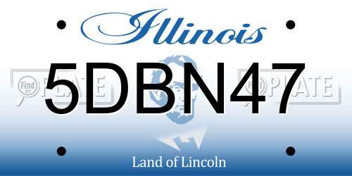 5DBN47 Illinois License Plate