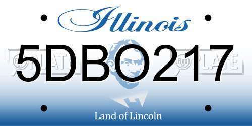 5DBO217 Illinois License Plate