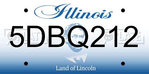 5DBQ212 Illinois License Plate