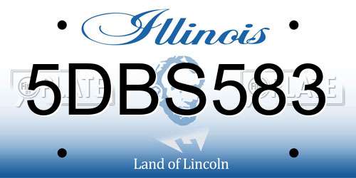 5DBS583 Illinois License Plate