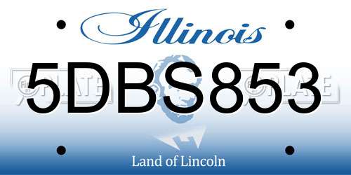 5DBS853 Illinois License Plate