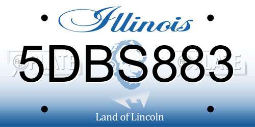 5DBS883 Illinois License Plate