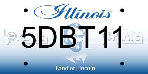 5DBT11 Illinois License Plate