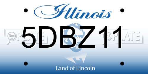5DBZ11 Illinois License Plate