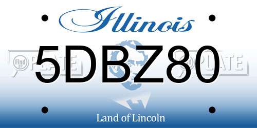 5DBZ80 Illinois License Plate