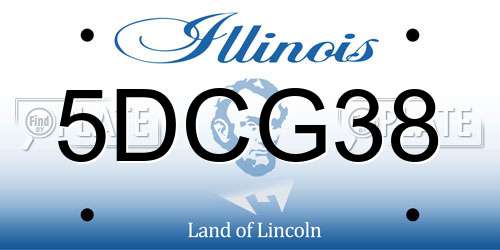 5DCG38 Illinois License Plate