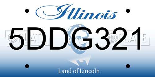 5DDG321 Illinois License Plate