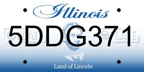 5DDG371 Illinois License Plate