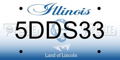 5DDS33 Illinois License Plate