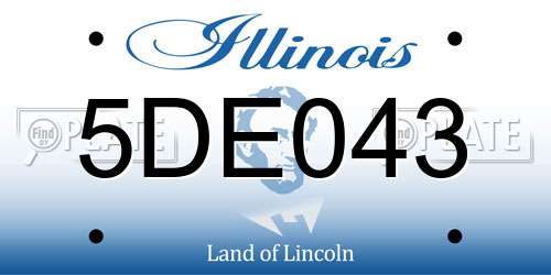 5DE043 Illinois License Plate