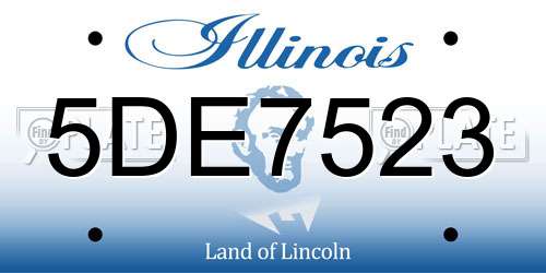5DE7523 Illinois License Plate