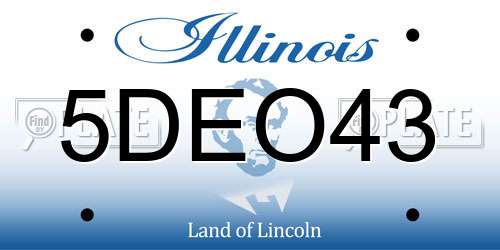 5DEO43 Illinois License Plate