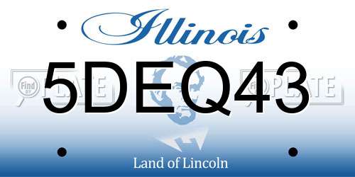 5DEQ43 Illinois License Plate