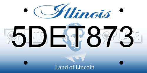 5DET873 Illinois License Plate