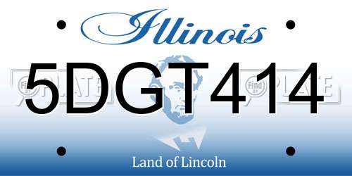 5DGT414 Illinois License Plate
