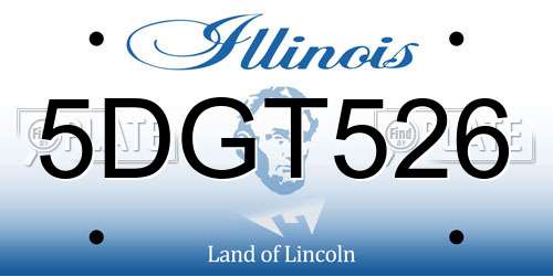 5DGT526 Illinois License Plate