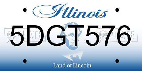 5DGT576 Illinois License Plate