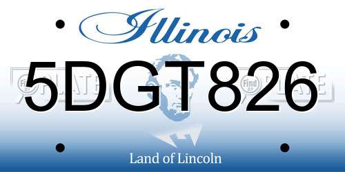 5DGT826 Illinois License Plate
