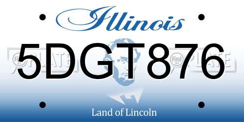 5DGT876 Illinois License Plate
