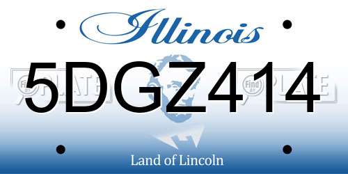 5DGZ414 Illinois License Plate