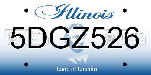 5DGZ526 Illinois License Plate