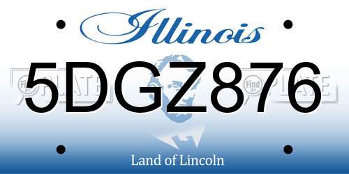 5DGZ876 Illinois License Plate
