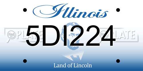 5DI224 Illinois License Plate