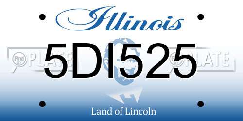 5DI525 Illinois License Plate