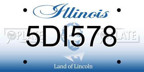 5DI578 Illinois License Plate