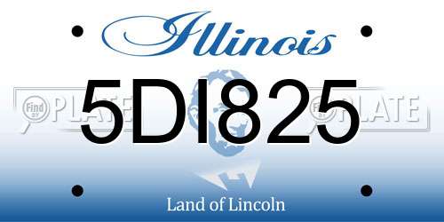 5DI825 Illinois License Plate