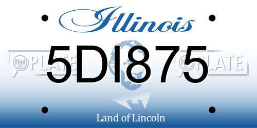 5DI875 Illinois License Plate